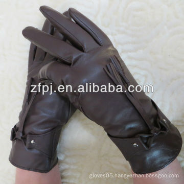 2013 female imitate silk lined gloves in sheepskin